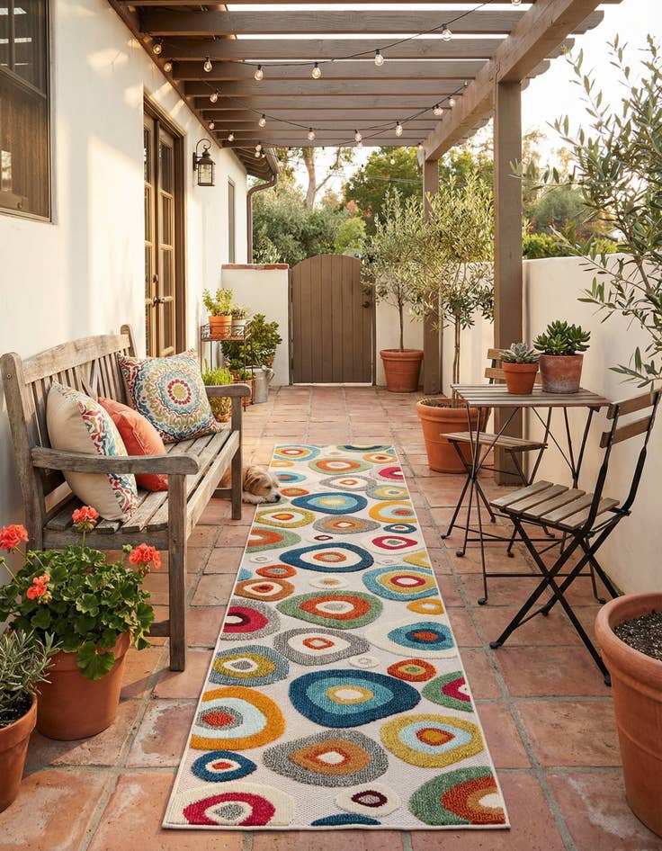 Detail image of 2' 7 x 12'  Washable Casablanca Indoor / Outdoor Runner Rug