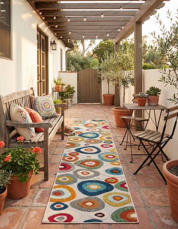 2' 7 x 12' Easy-Clean Casablanca Indoor / Outdoor Runner Rug
