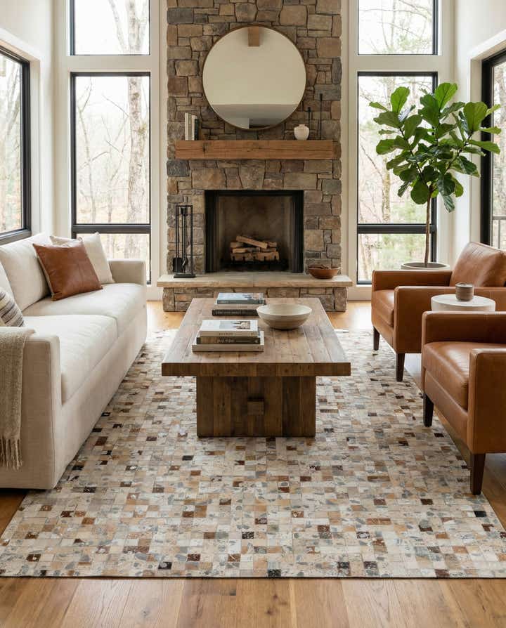 5' 1 x 7' 11 Cowhide Stocks Rug