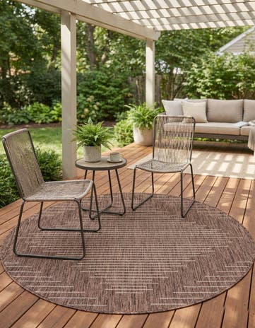 4' x 4' Easy-Clean Modern Indoor / Outdoor Round Rug