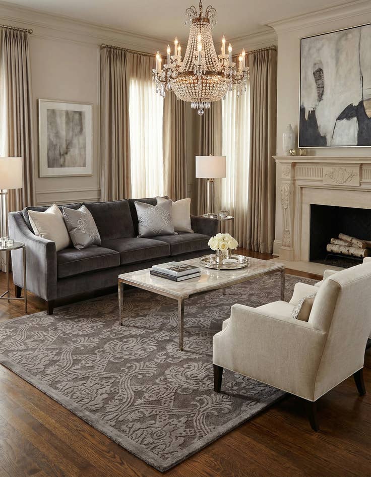 Detail image of  6' 8 x 9' 10  Hand Knotted Darya Wool Rug