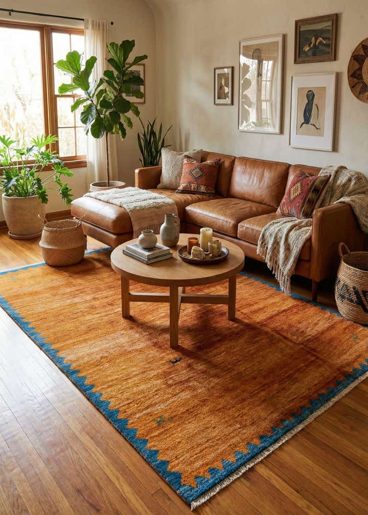 7' 2 x 9' 10 Hand Knotted Indo Gabbeh Wool Rug