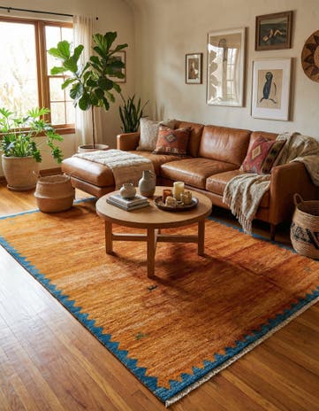 7' 2 x 9' 10 Hand Knotted Indo Gabbeh Wool Rug