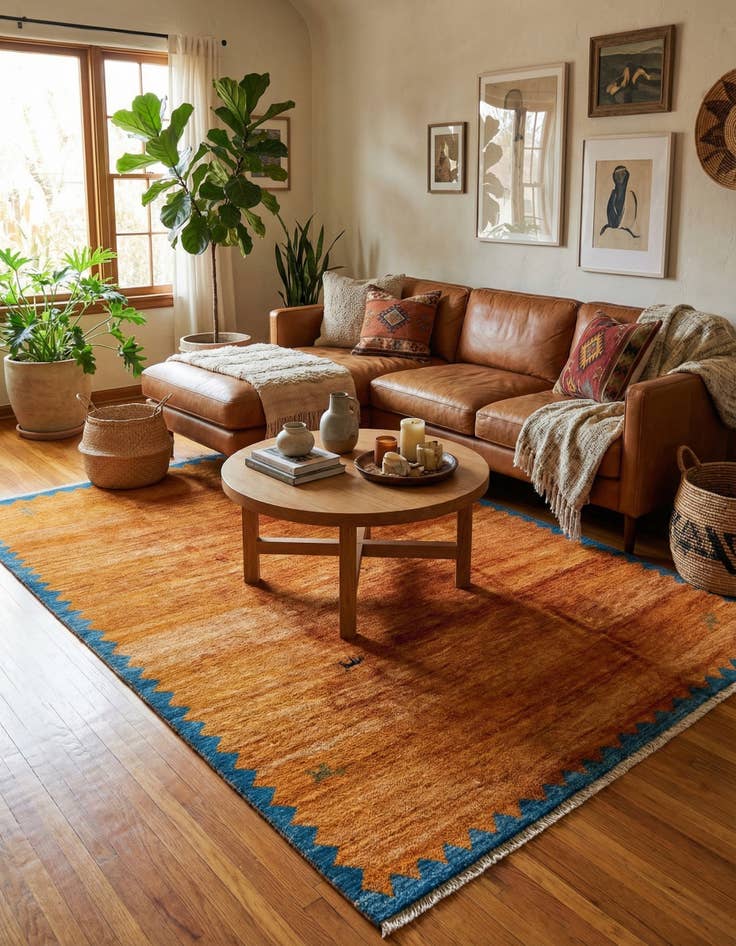 Detail image of 7' 2 x 9' 10  Hand Knotted Indo Gabbeh Wool Rug