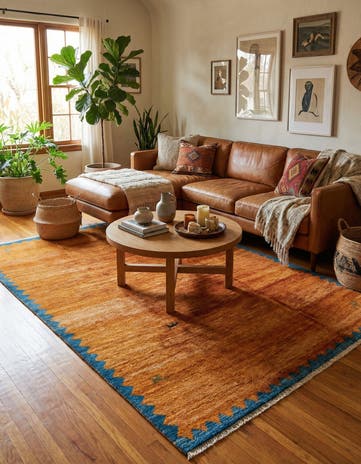 7' 2 x 9' 10 Hand Knotted Indo Gabbeh Wool Rug