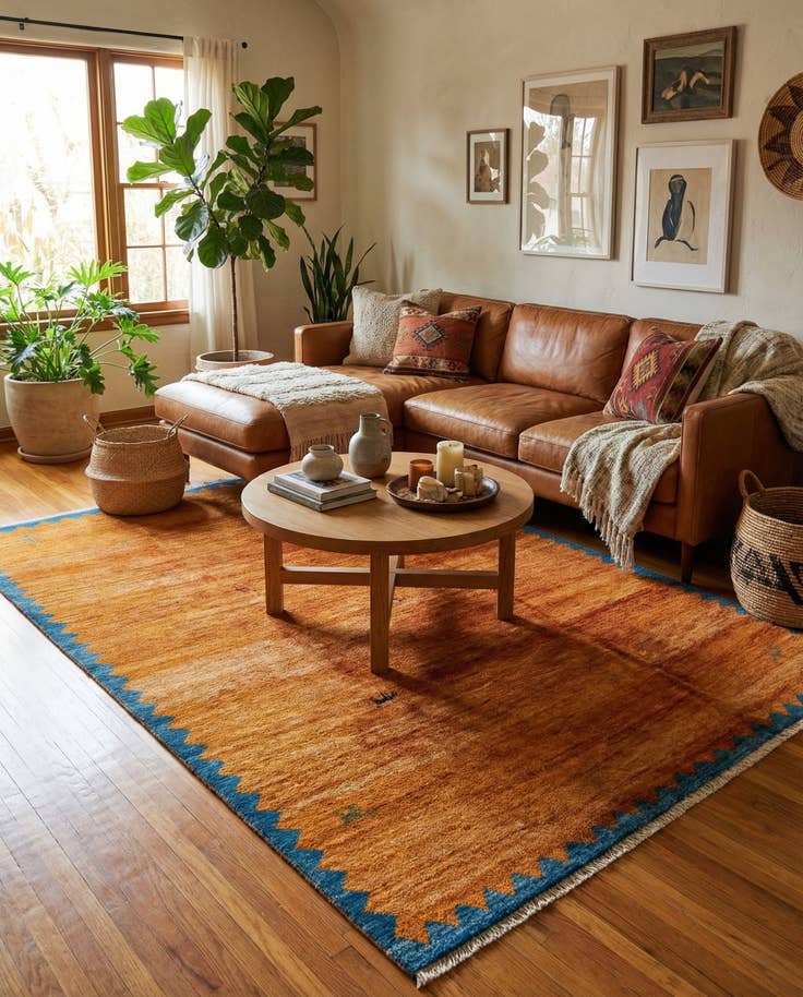 Detail image of 7' 2 x 9' 10 Hand Knotted Indo Gabbeh Wool Rug