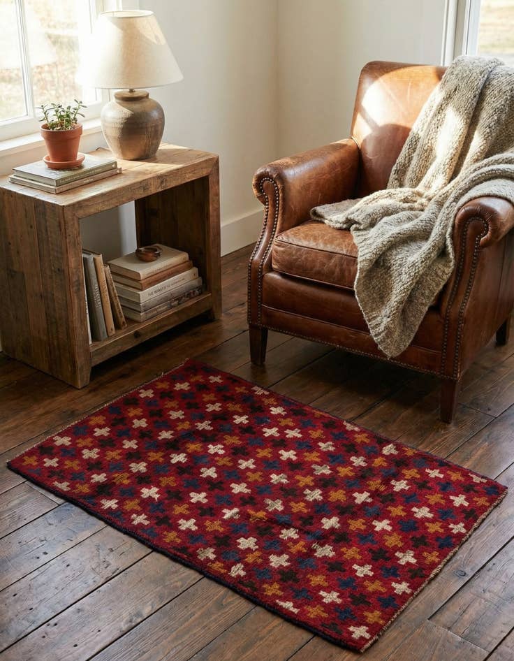 Detail image of 2' 10 x 4' 6  Hand Knotted Balouch Persian Wool Rug