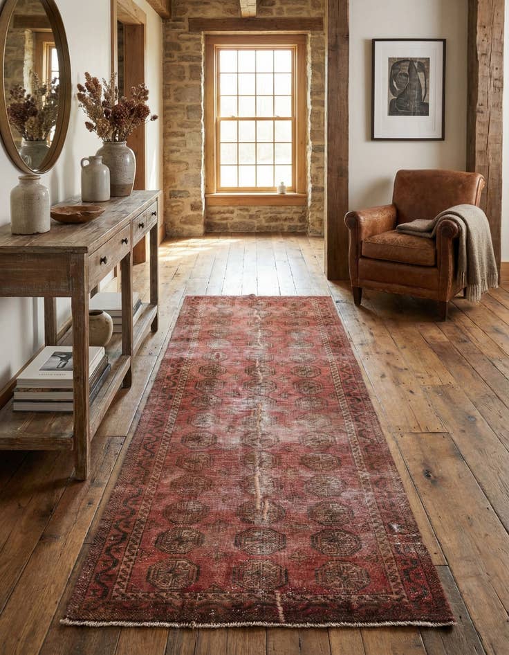 Detail image of 2' 9 x 6' 3  Hand Knotted Ultra Vintage Persian Wool Runner Rug