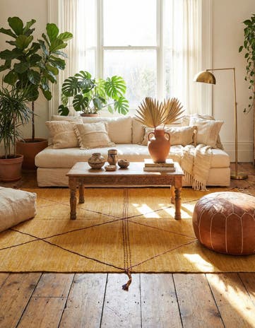 6' 8 x 10' 8 Hand Knotted Moroccan Wool Rug