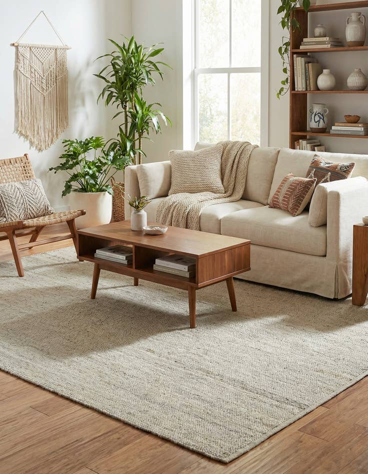 Detail image of 9' x 12' 2  Hand Braided Jute Rug