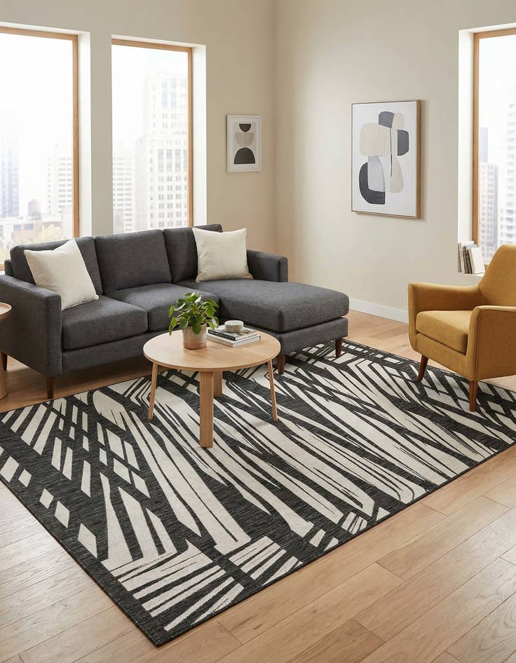 Detail image of 7' x 10'  Washable Modern Indoor / Outdoor Rug