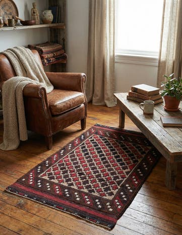 2' 9 x 4' 7 Hand Knotted Balouch Persian Wool Rug