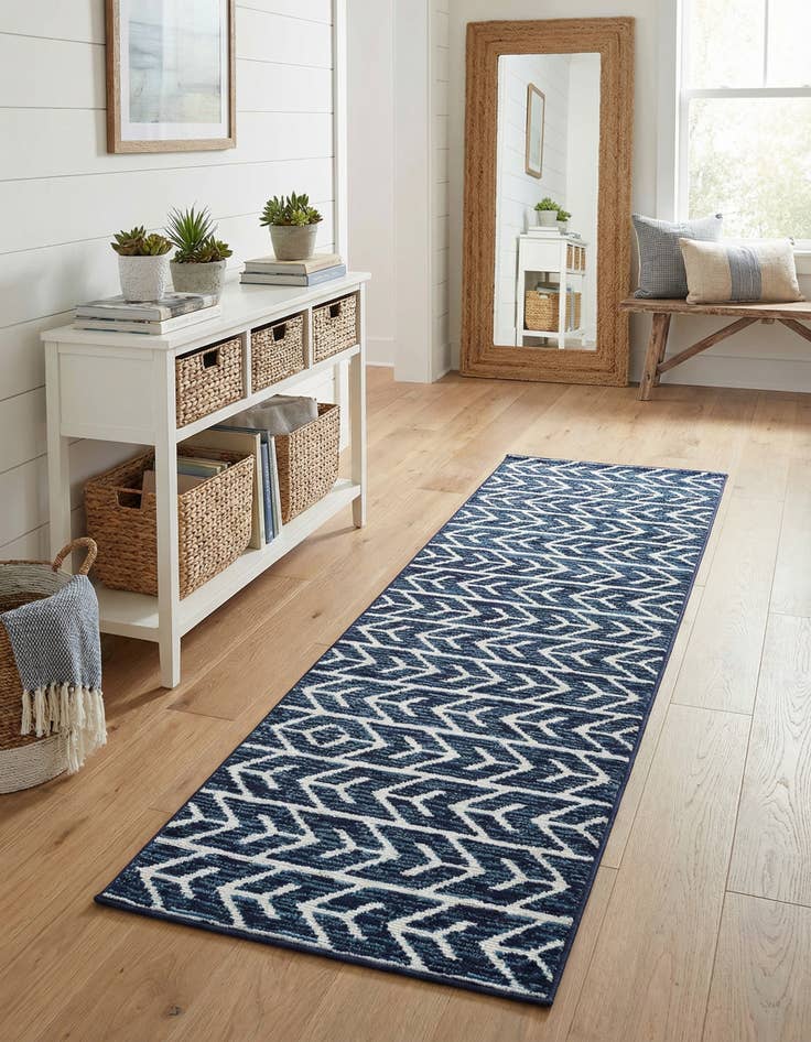 Detail image of 2' 7 x 12'  Washable Sabrina Soto Aston Indoor / Outdoor Runner Rug