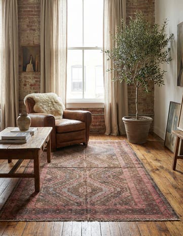 3' 10 x 6' 3 Hand Knotted Ultra Vintage Persian Wool Rug