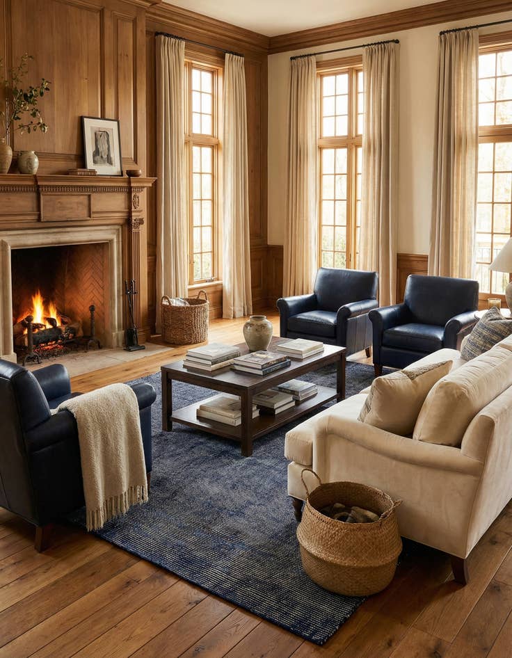 Detail image of 7' 10 x 10'  Hand Woven Jill Zarin English Manor Farmhouse Wool Rug