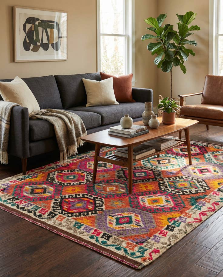 Detail image of 5' x 7' Hand Knotted Darya Wool Rug