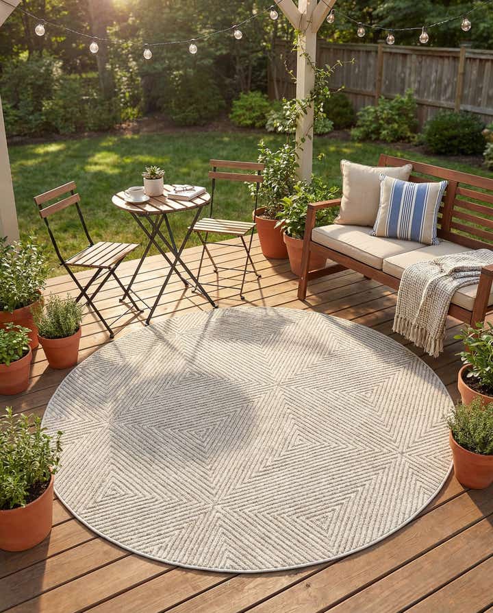 5' x 5' Easy-Clean Sabrina Soto Indoor / Outdoor Round Rug