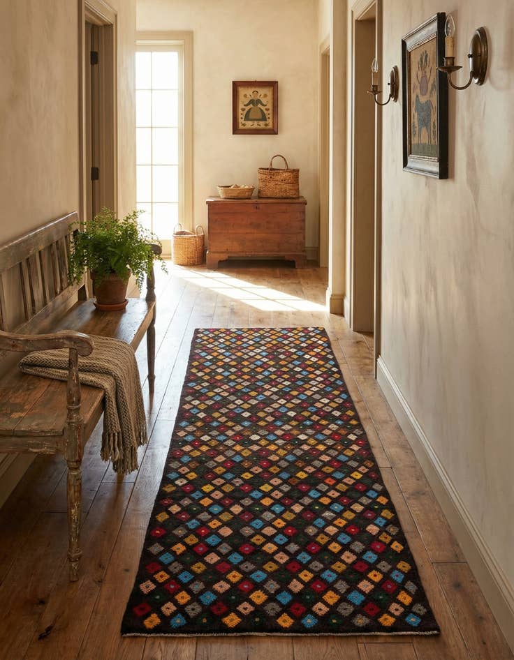 Detail image of 2' 9 x 9' 7  Hand Knotted Balouch Wool Runner Rug