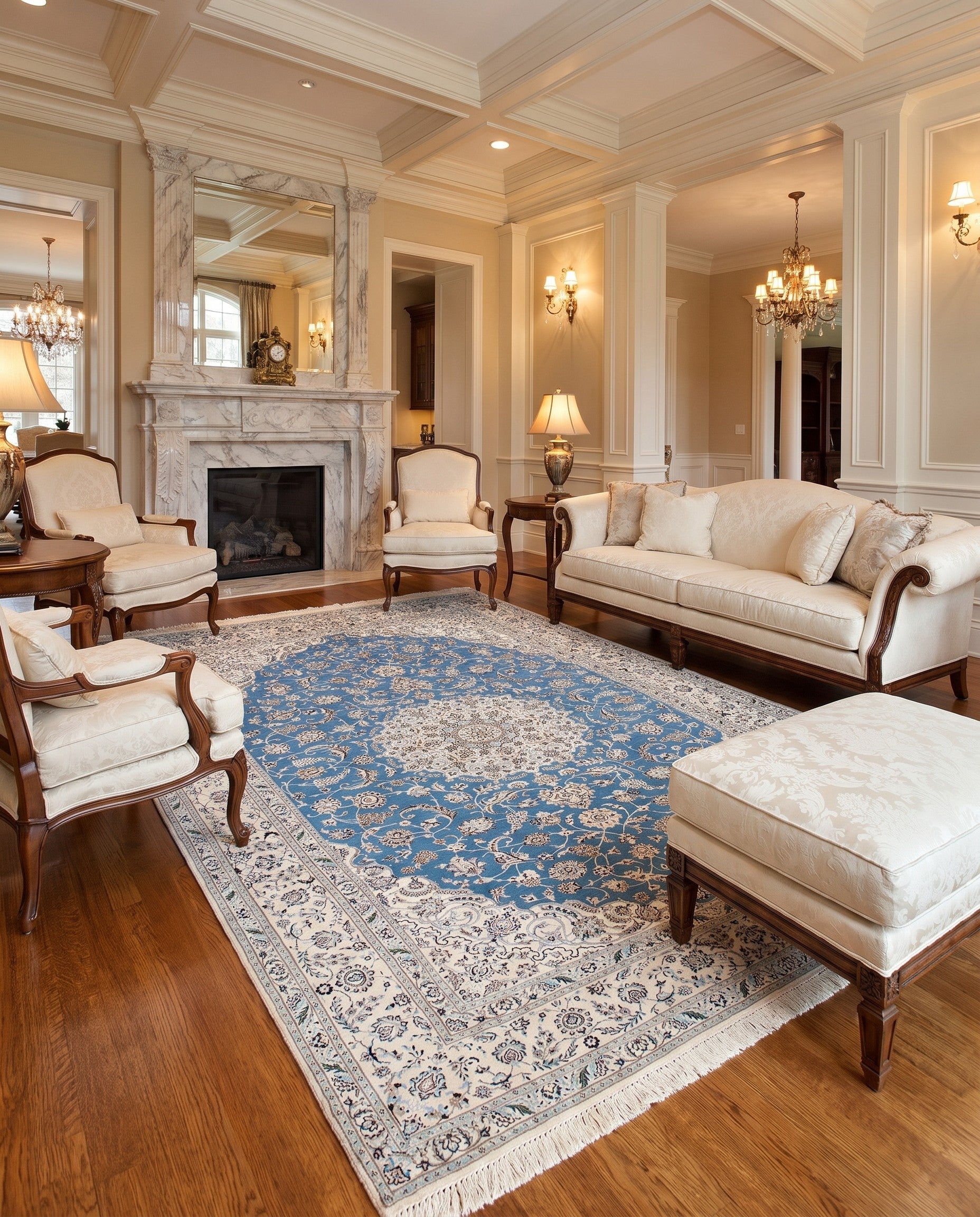 6' 8 x 10' 2 Hand Knotted Nain Rug