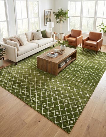 Green Moroccan Trellis Rug