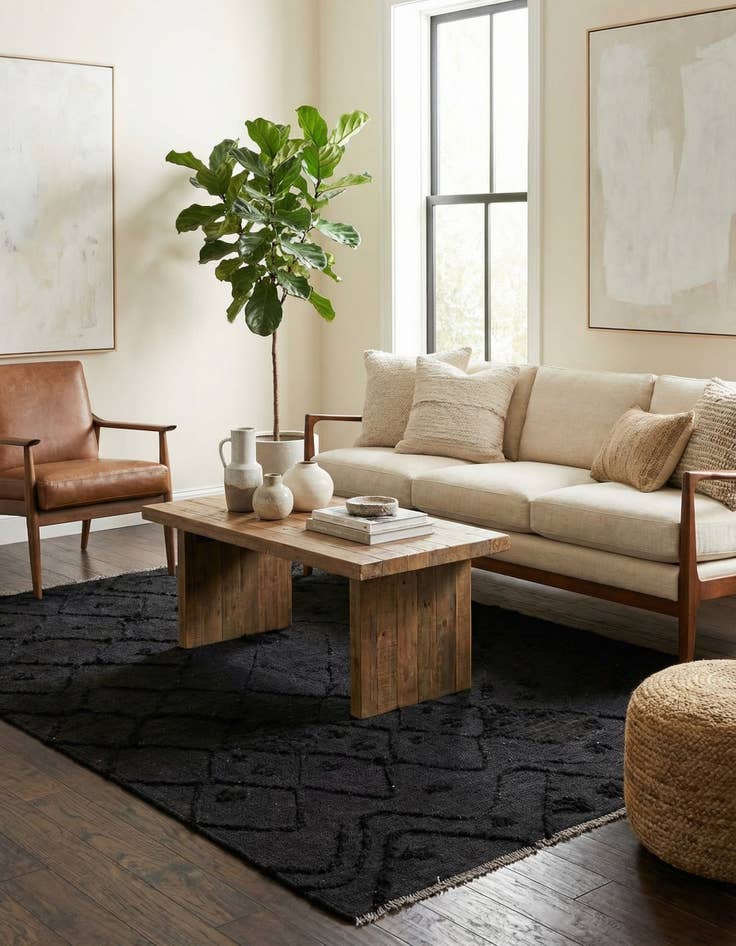 Detail image of 4' 8 x 6' 9  Hand Knotted Moroccan Wool Rug