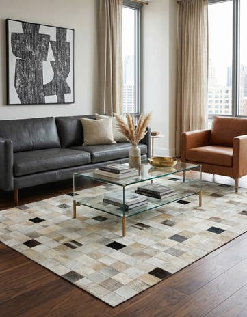 5' x 8' Cowhide Stocks Rug