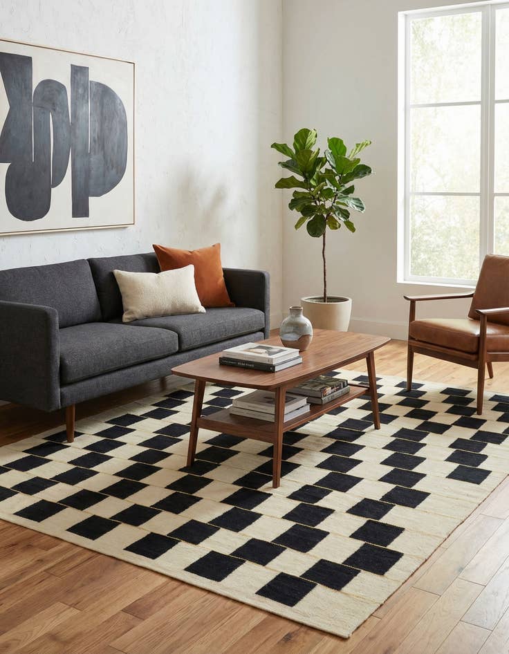 Detail image of 6' x 7' 8  Hand Woven Kilim Modern Wool Rug