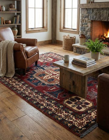 4' 11 x 6' 8 Hand Knotted Kazak Wool Rug