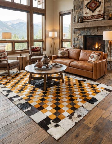 5' 1 x 8' 1 Cowhide Stocks Rug