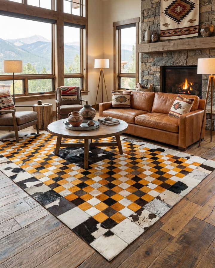 5' 1 x 8' 1 Cowhide Stocks Rug