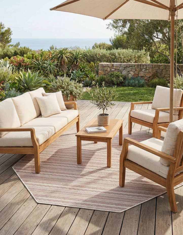 7' 10 x 7' 10 Easy-Clean Ribbon Indoor / Outdoor...