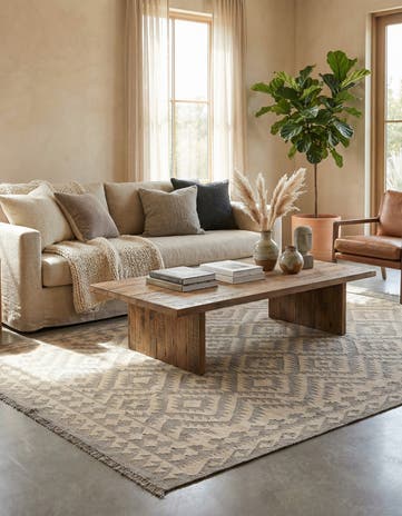 6' 2 x 9' 1 Hand Woven Kilim Maymana Wool Rug