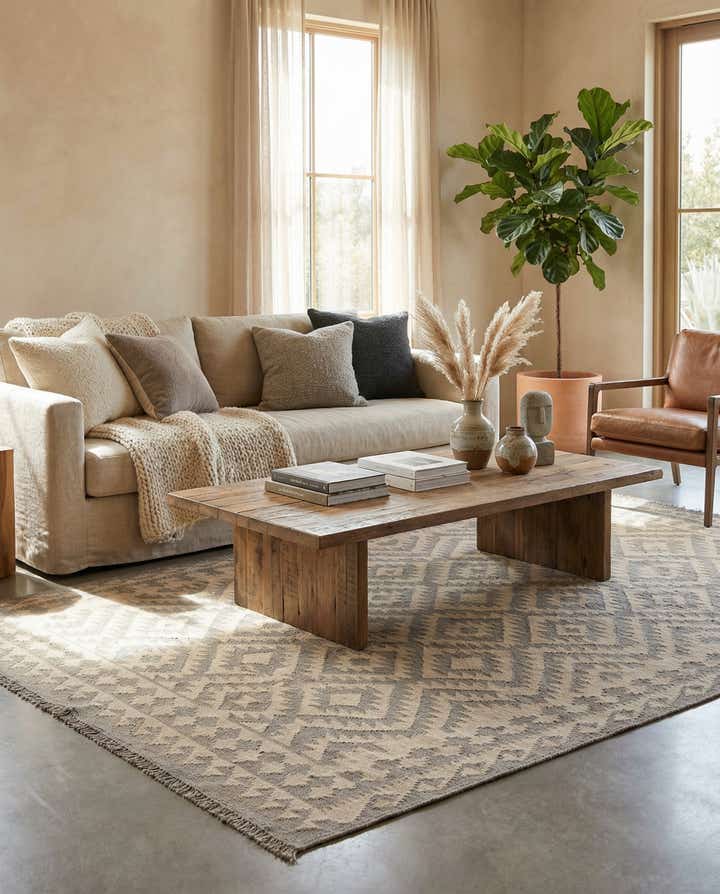 6' 2 x 9' 1 Hand Woven Kilim Maymana Wool Rug