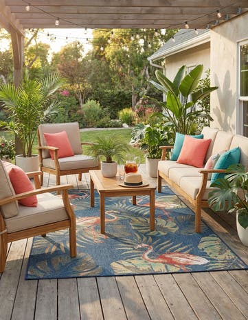 5' 3 x 7' 7 Easy-Clean Baja Indoor / Outdoor Rug