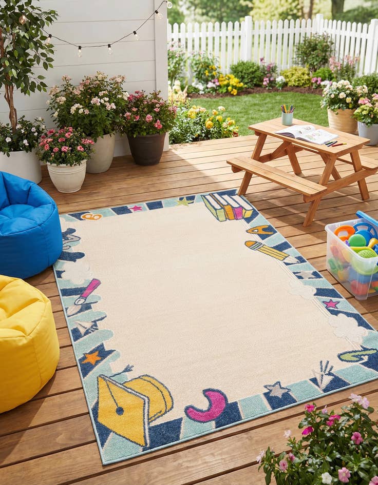 Detail image of 5' 3 x 7' 7  Washable  Indoor / Outdoor Rug