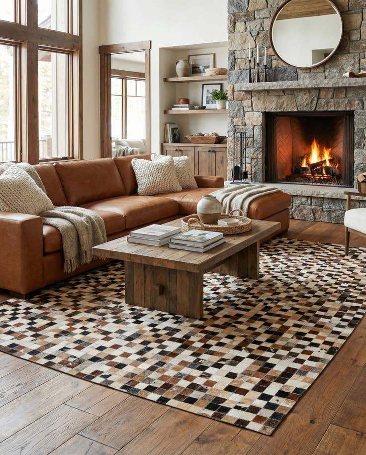 Detail image of 5' x 7' 11 Cowhide - Patchwork Rug