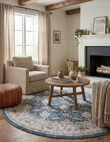 7' 10 x 7' 10 Washable Timeless Round Rug