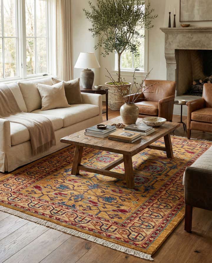 5' 1 x 6' 8 Hand Knotted Ziegler Wool Rug