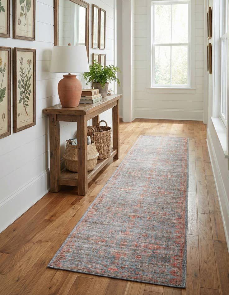 Detail image of 2' x 10'  Washable Nostalgia Runner Rug