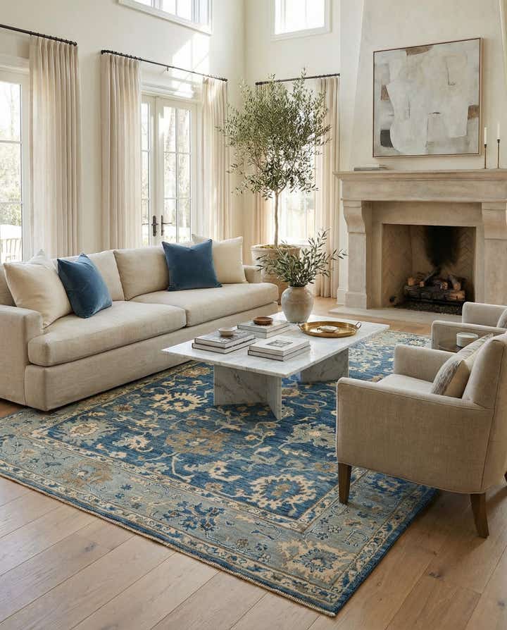 7' 9 x 10' Hand Knotted Oushak Rug