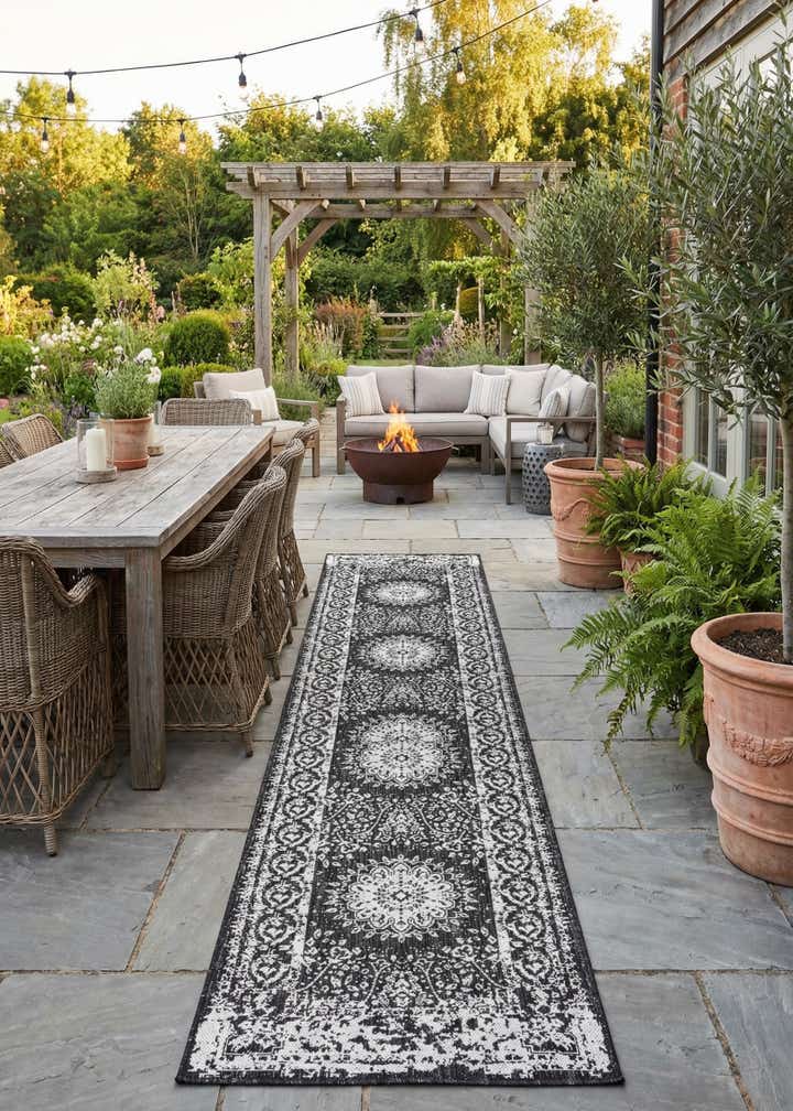 2' 7 x 12' Easy-Clean Traditional Indoor / Outdoor Runner Rug