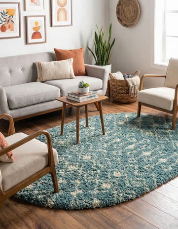 4' x 6' Moroccan Trellis Shag Oval Rug