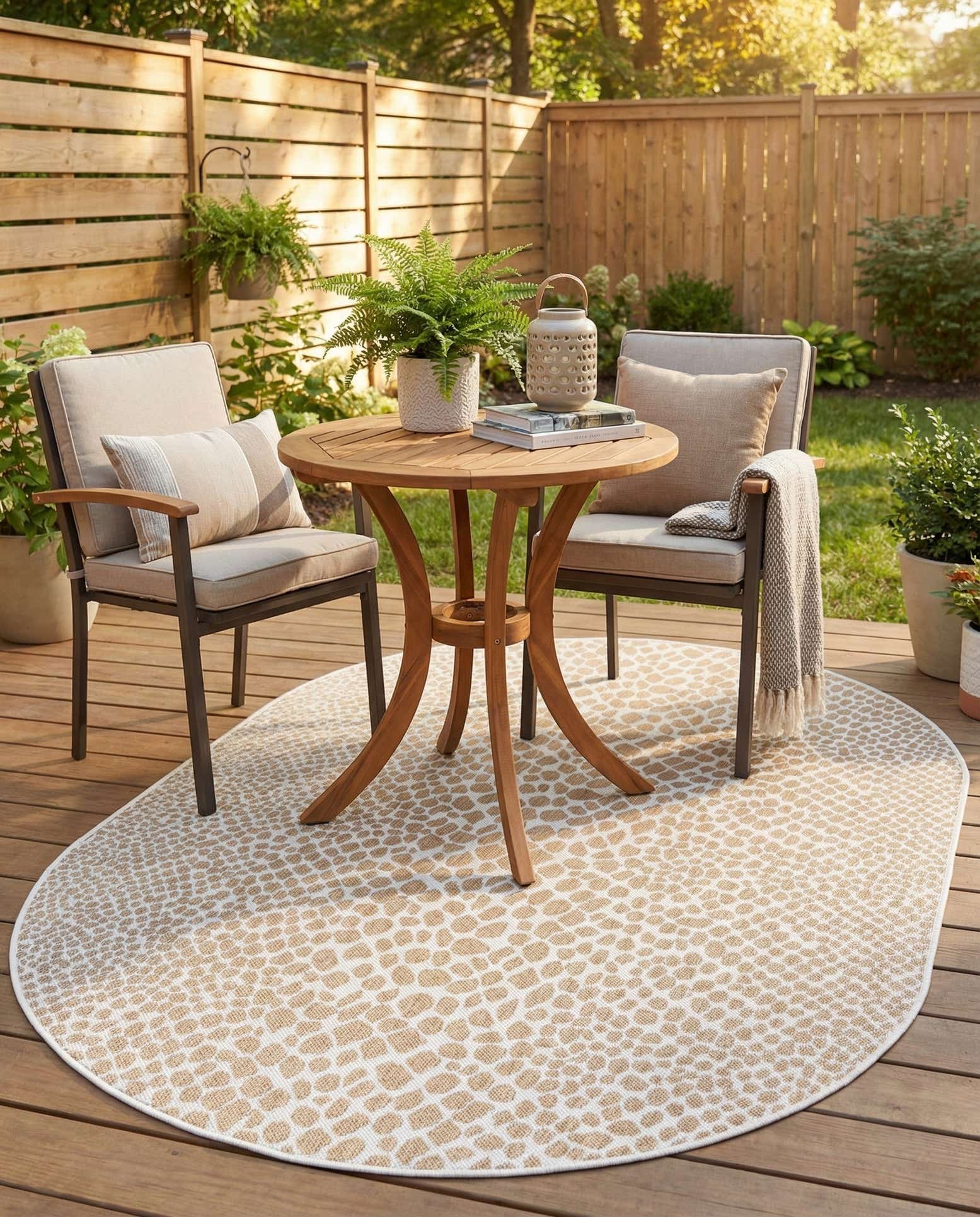 5' 3 x 8' Easy-Clean Jill Zarin Cape Town Indoor / Outdoor Oval Rug