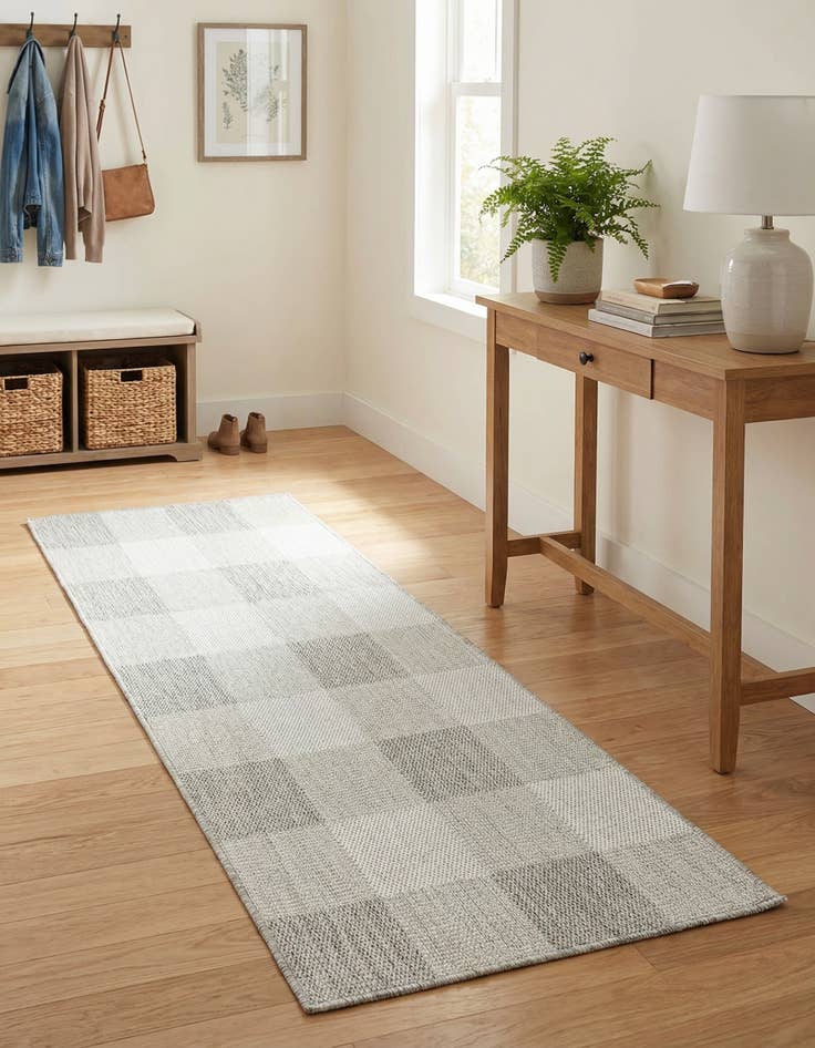 Detail image of 2' x 5' 3  Washable Checkered Indoor / Outdoor Runner Rug