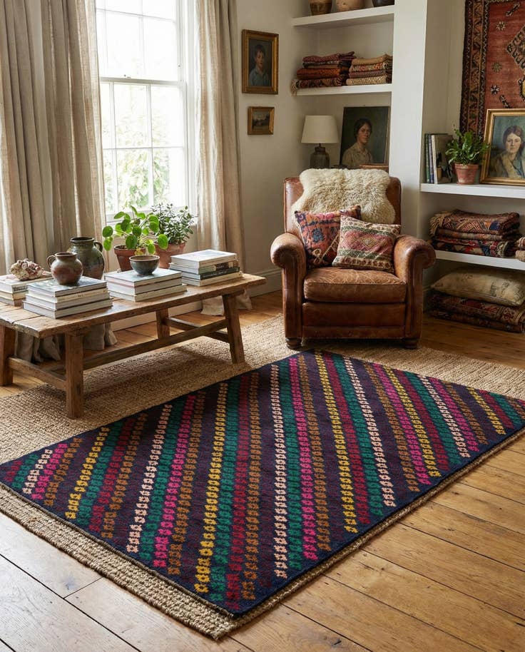 Detail image of 3' 10 x 5' 10 Hand Knotted Balouch Wool Rug