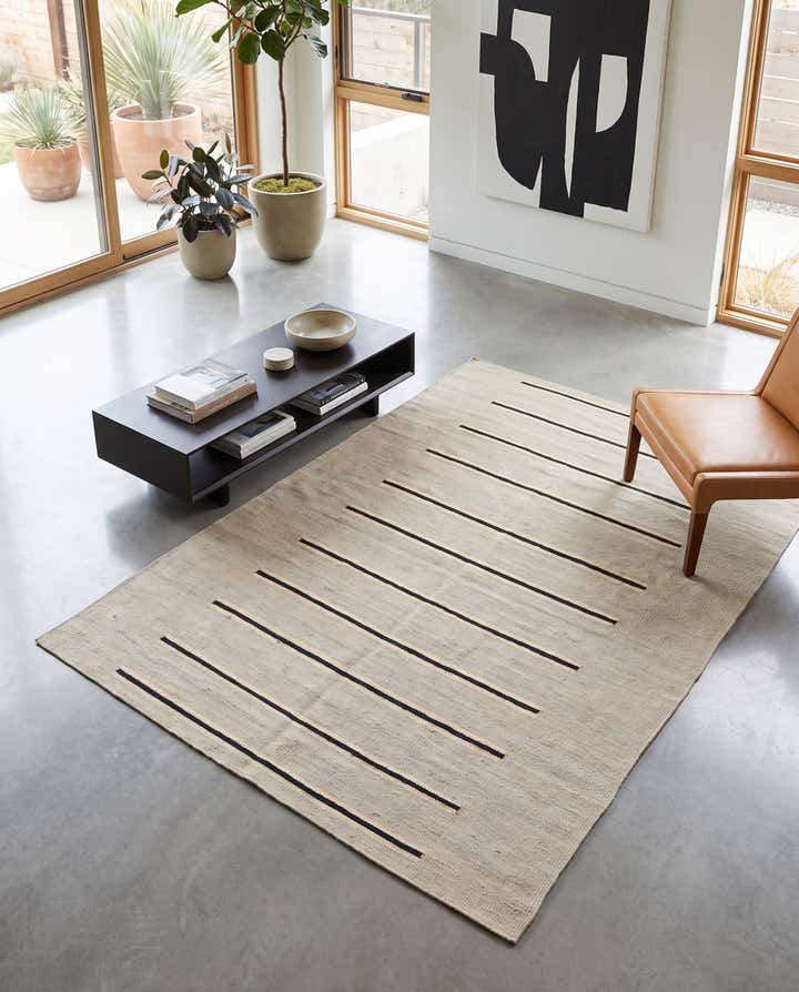 4' x 6' 1 Hand Woven Kilim Modern Wool Rug