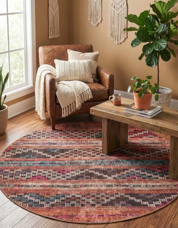 Washable Timeless Round Rug