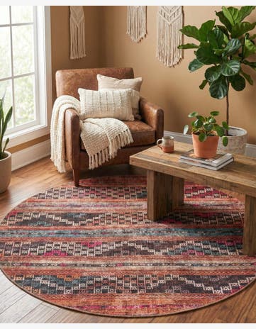 Washable Timeless Round Rug