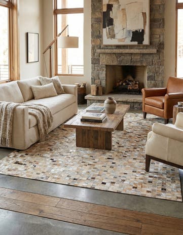 5' 5 x 7' 8 Cowhide Stocks Rug