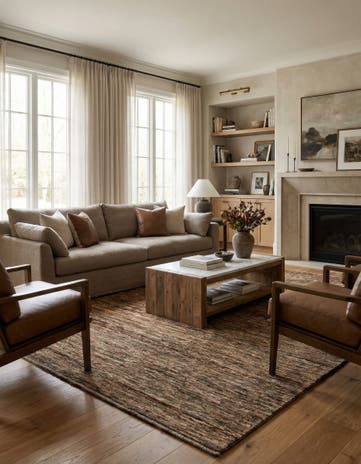 6' 5 x 9' 7 Hand Knotted Modern Ziegler Wool Rug